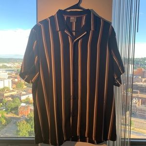 Stripe Shirt with Revere Collar